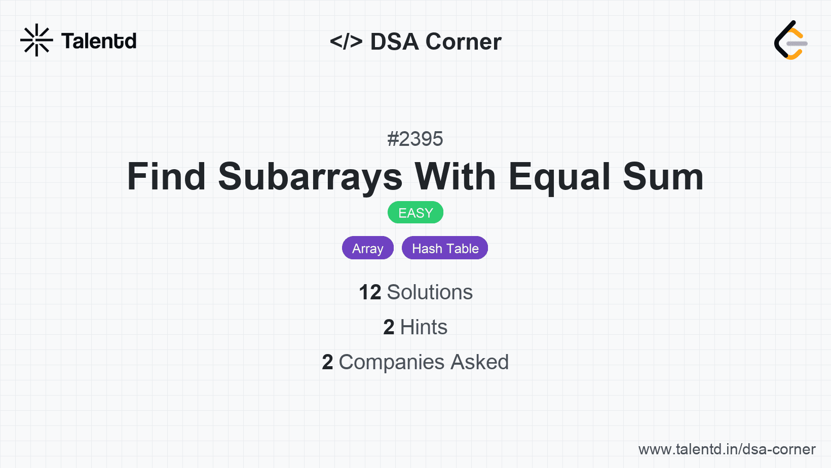 Problem visualization for Find Subarrays With Equal Sum