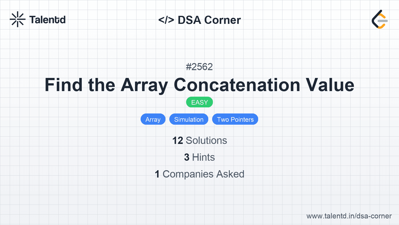 Problem visualization for Find the Array Concatenation Value