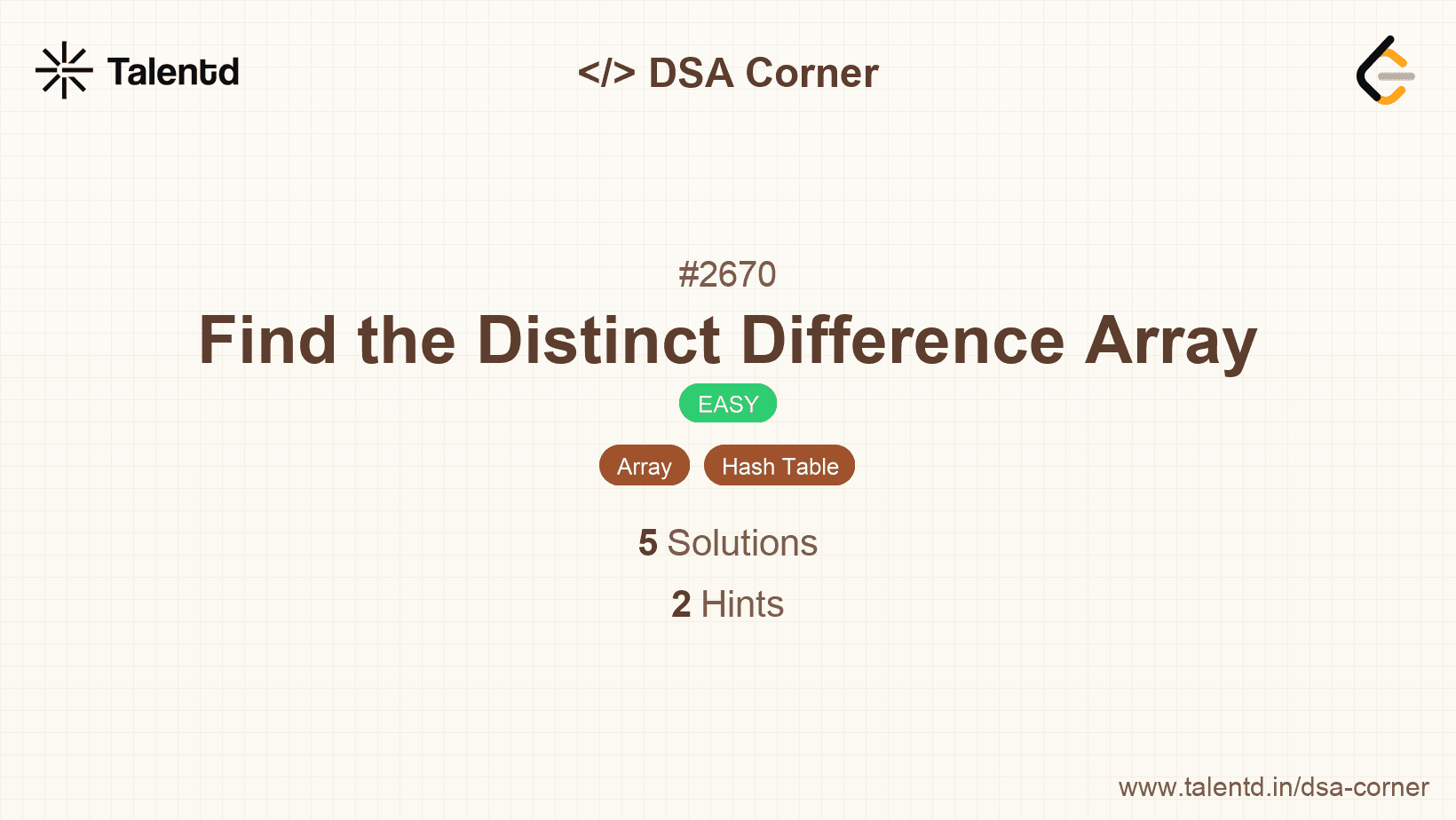 Problem visualization for Find the Distinct Difference Array