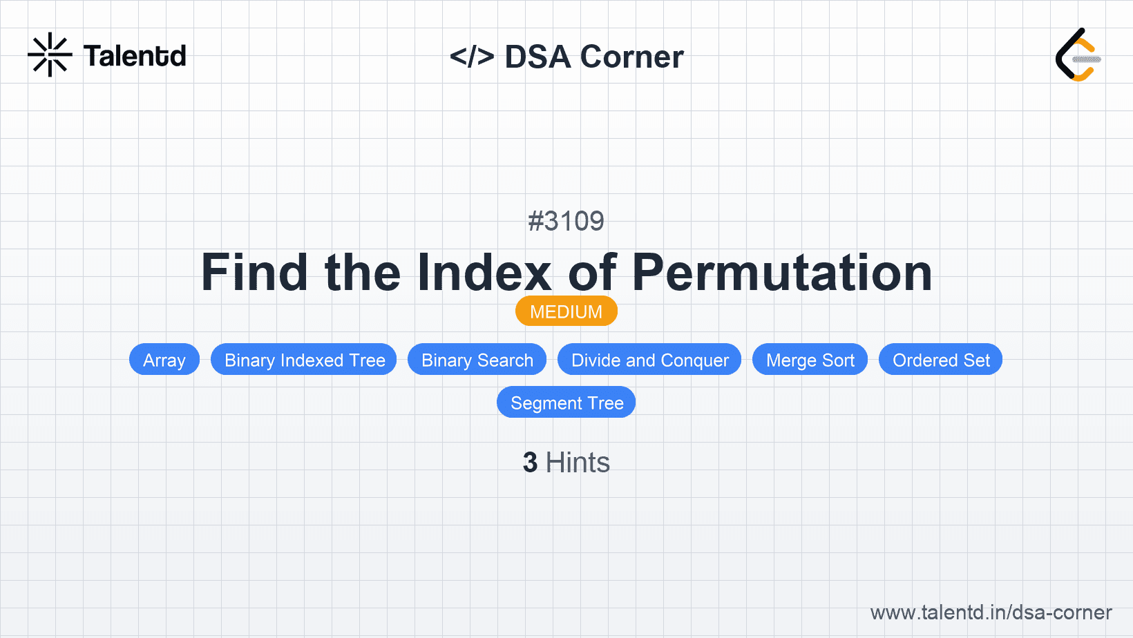 Problem visualization for Find the Index of Permutation