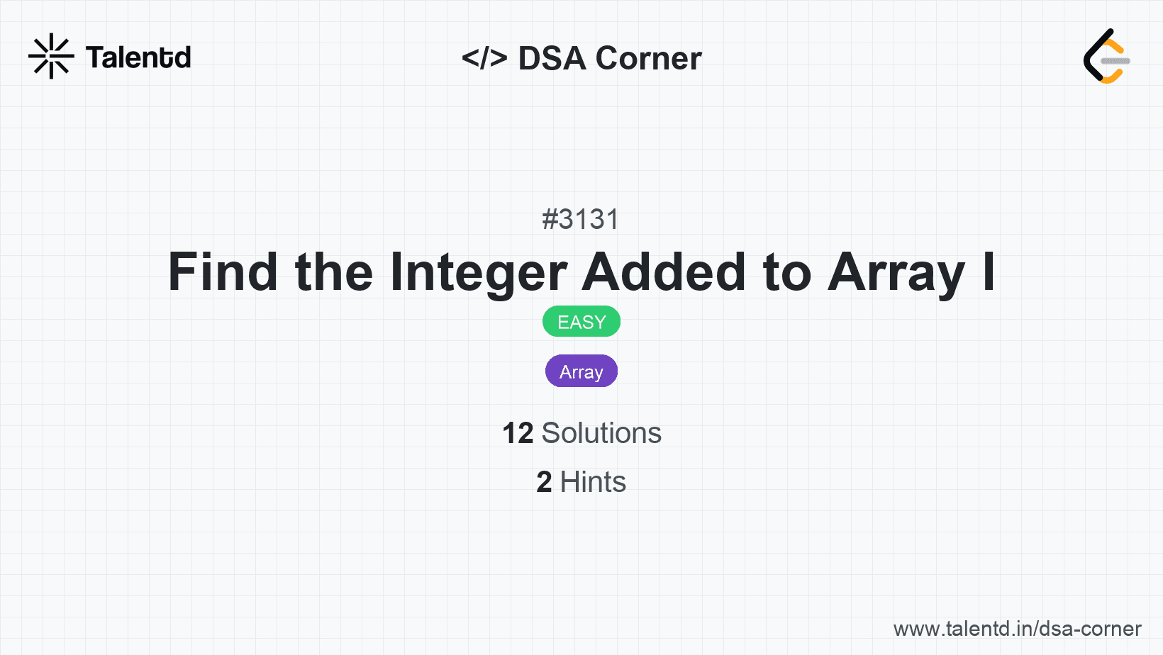 Problem visualization for Find the Integer Added to Array I