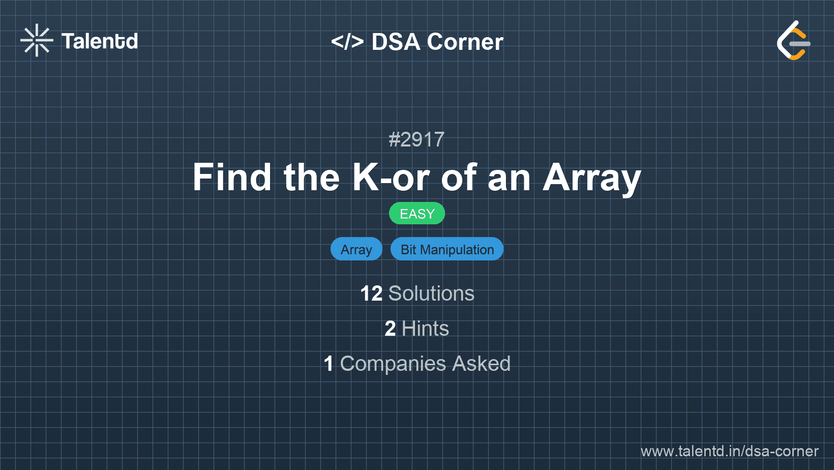 Problem visualization for Find the K-or of an Array