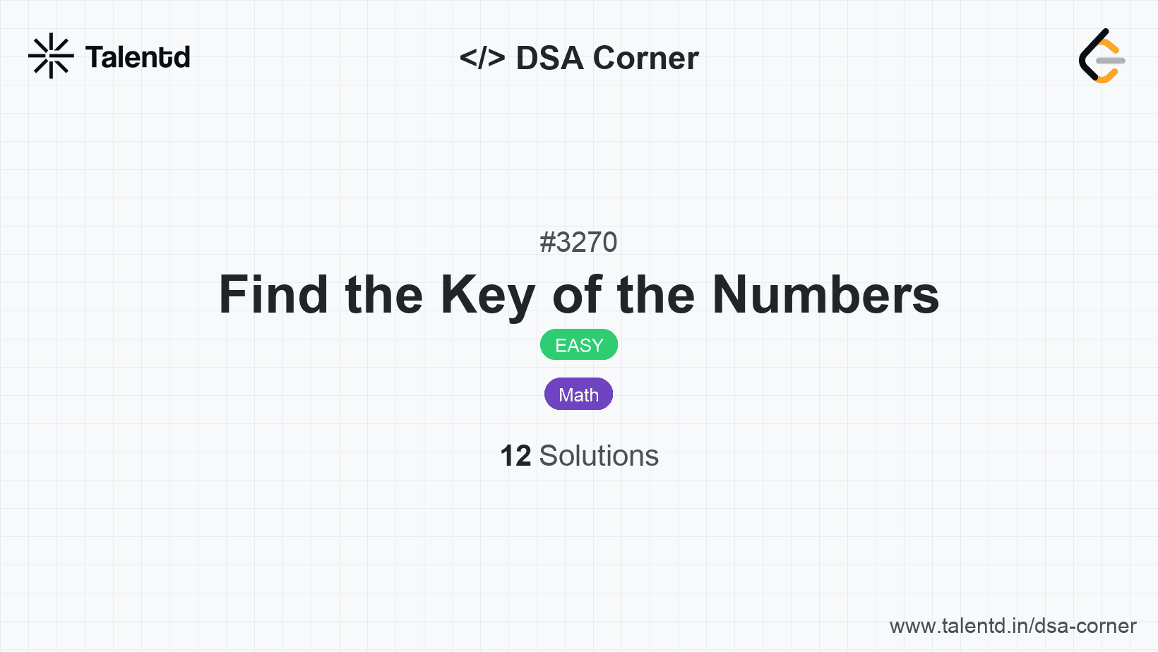 Problem visualization for Find the Key of the Numbers