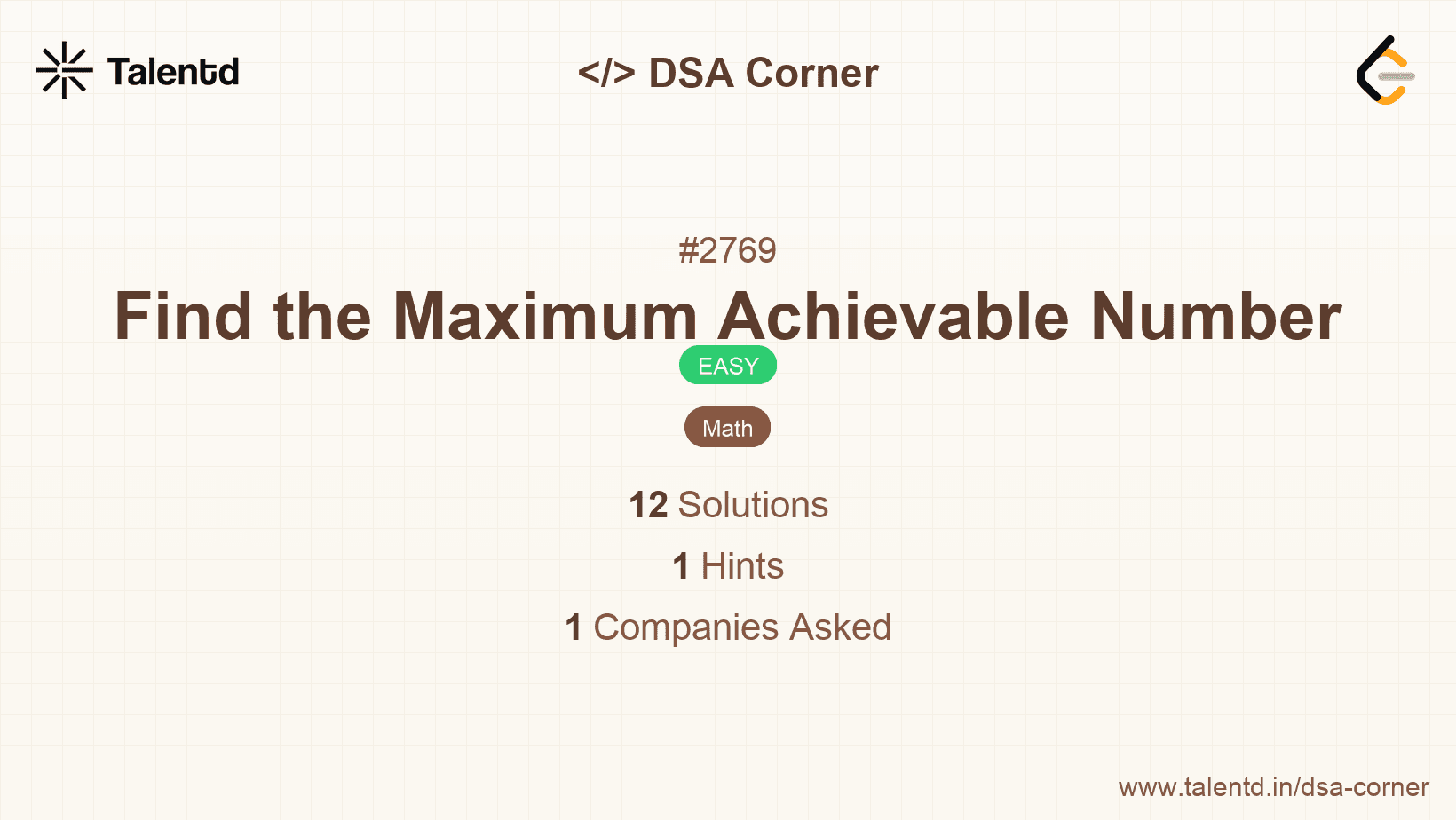 Problem visualization for Find the Maximum Achievable Number