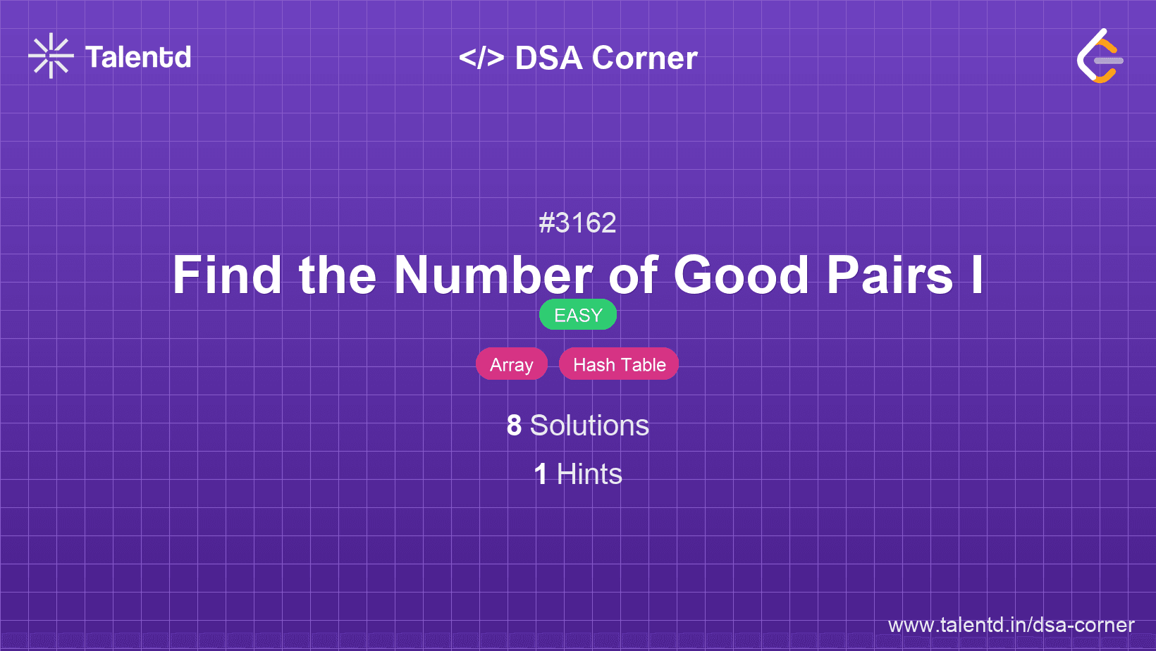 Problem visualization for Find the Number of Good Pairs I