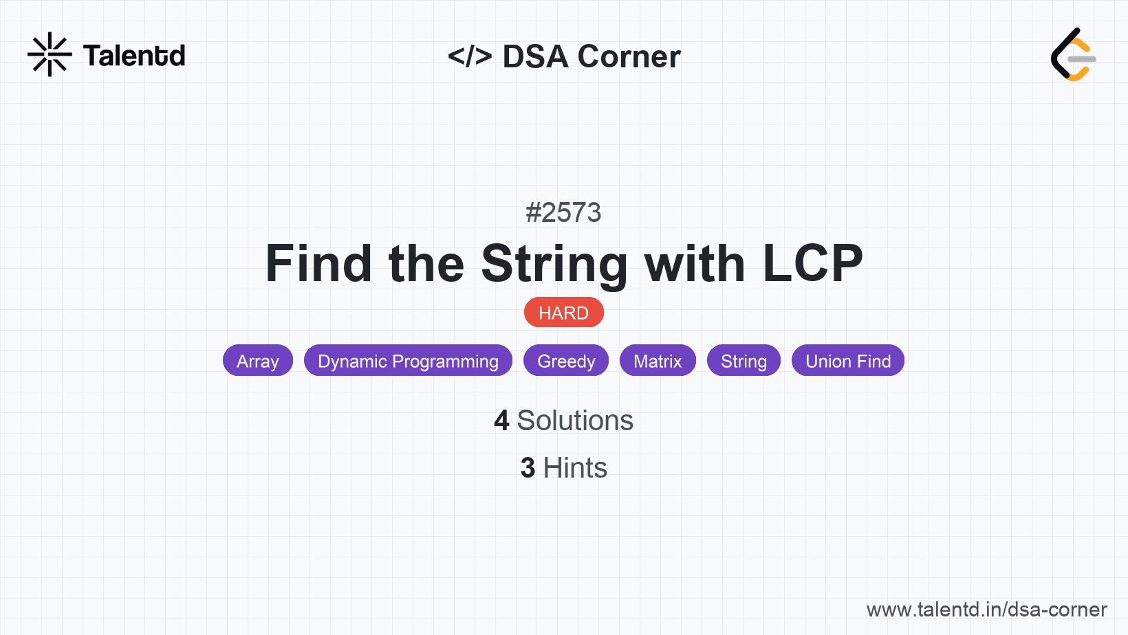 Problem visualization for Find the String with LCP