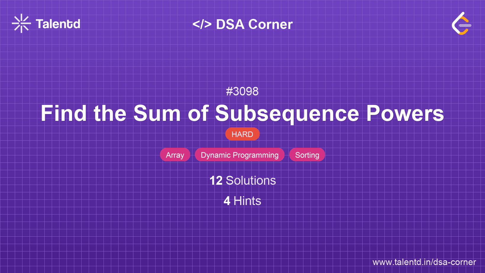 Problem visualization for Find the Sum of Subsequence Powers