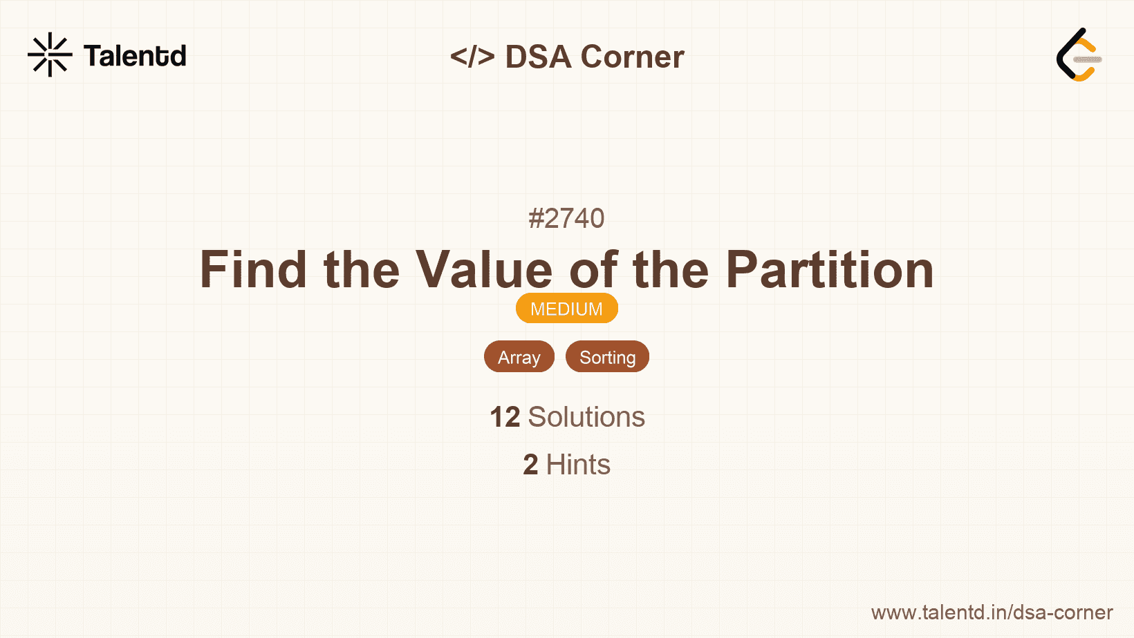 Problem visualization for Find the Value of the Partition