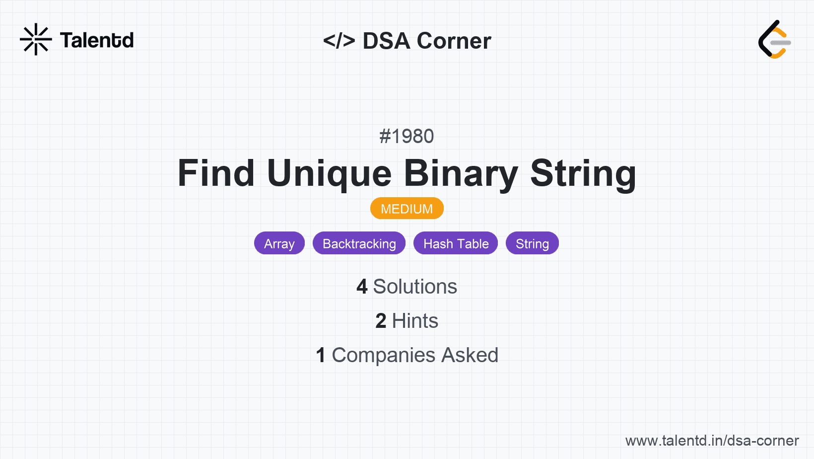 Problem visualization for Find Unique Binary String