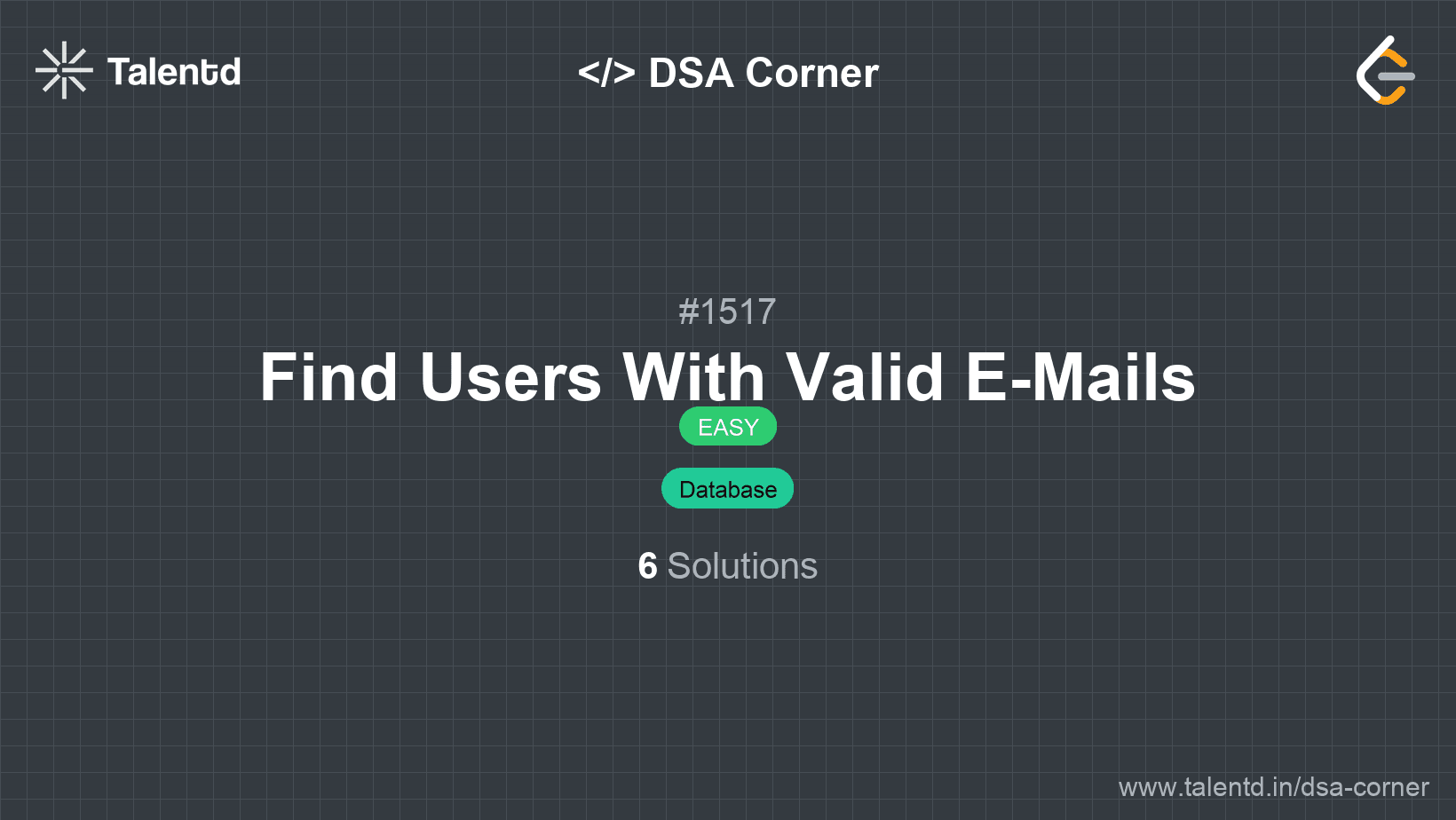 Problem visualization for Find Users With Valid E-Mails