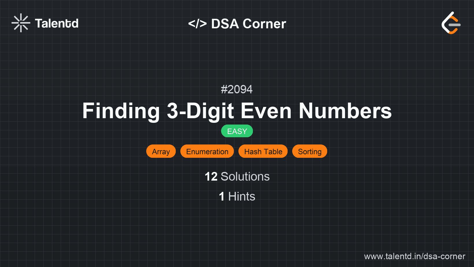 Problem visualization for Finding 3-Digit Even Numbers
