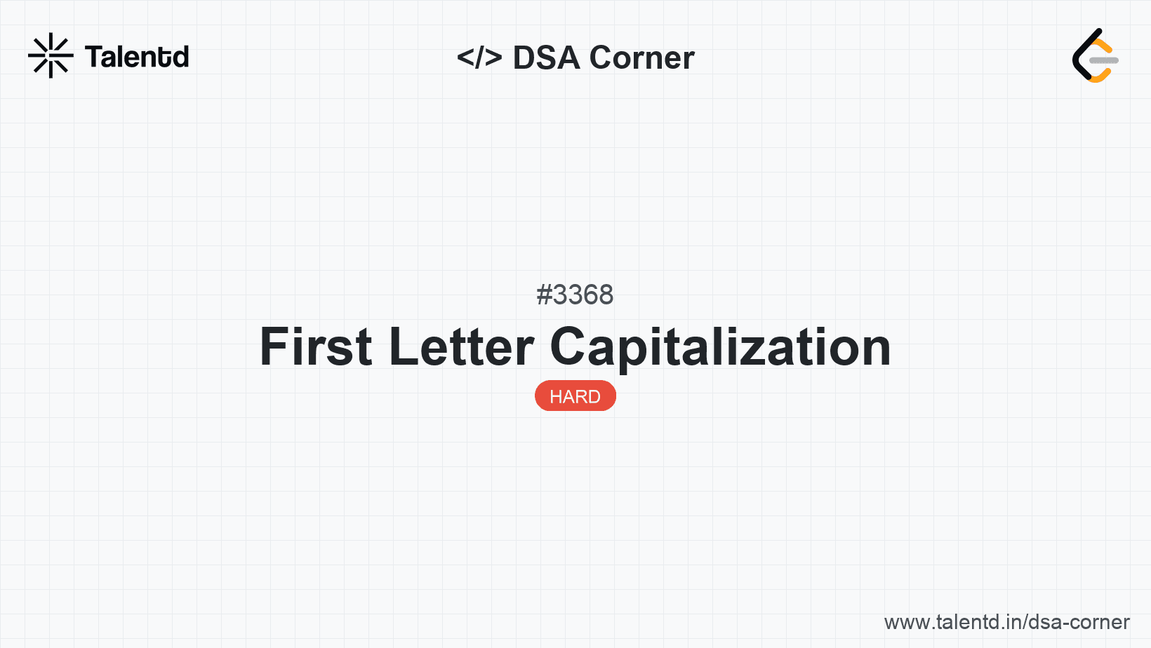 Problem visualization for First Letter Capitalization
