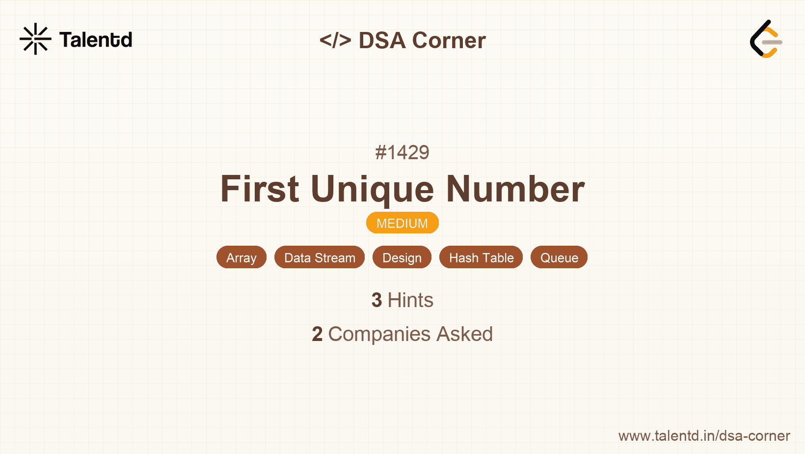 Problem visualization for First Unique Number