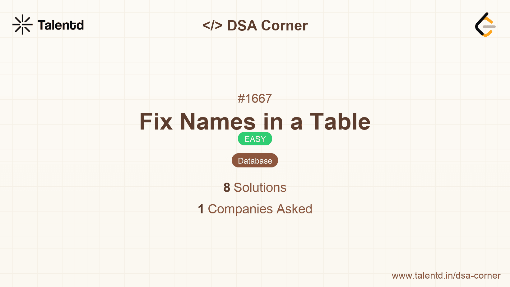 Problem visualization for Fix Names in a Table