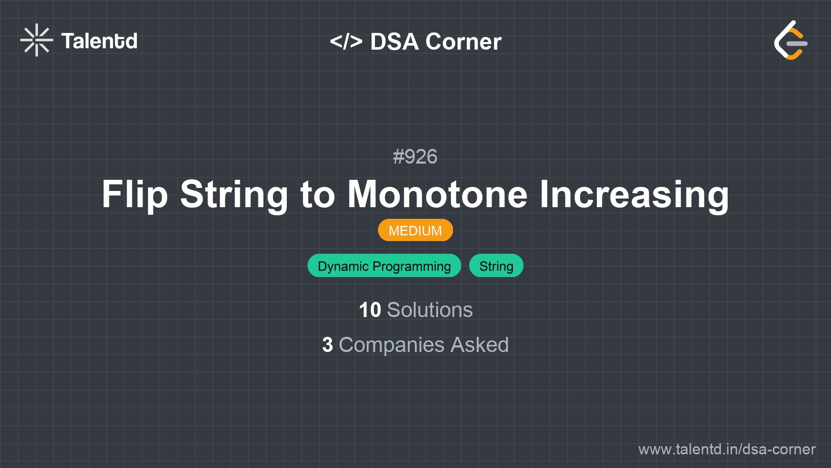 Problem visualization for Flip String to Monotone Increasing