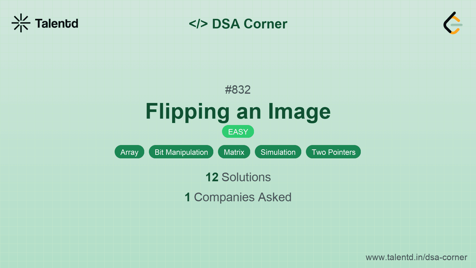 Problem visualization for Flipping an Image