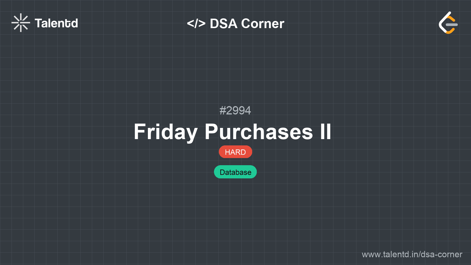 Problem visualization for Friday Purchases II 