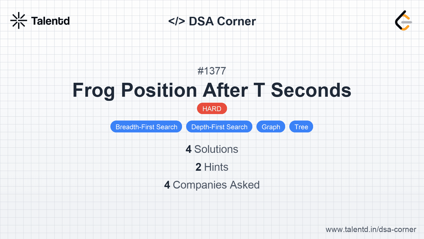 Problem visualization for Frog Position After T Seconds