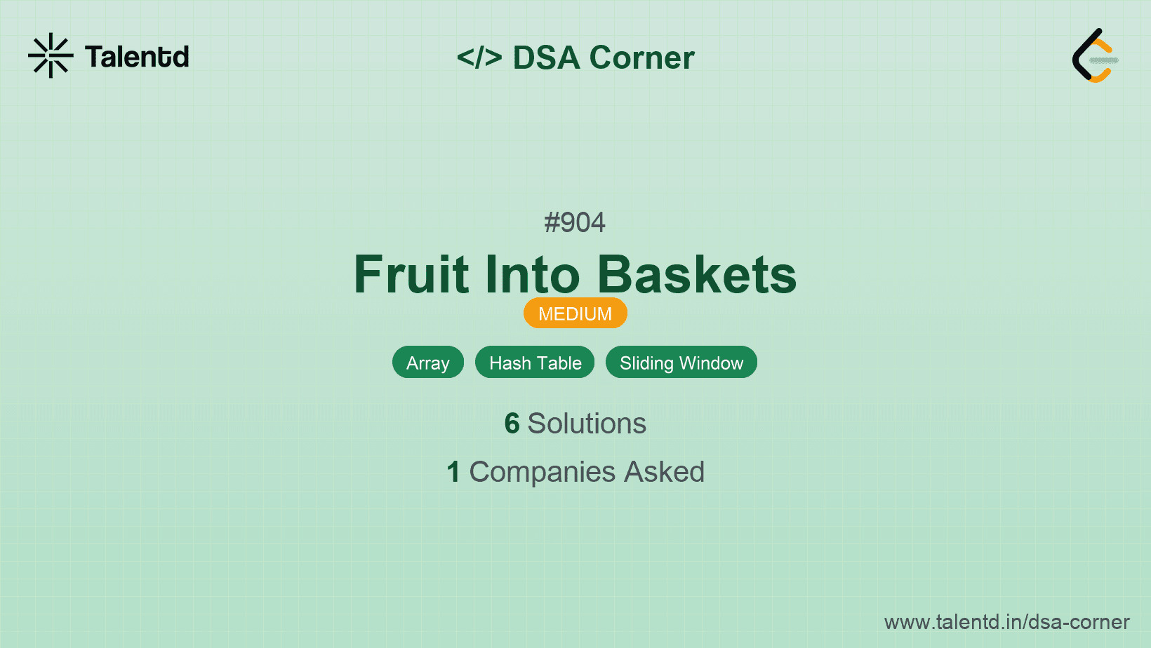 Problem visualization for Fruit Into Baskets
