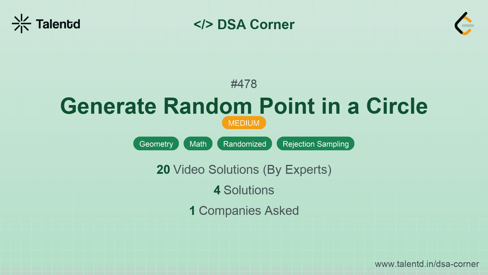 Problem visualization for Generate Random Point in a Circle