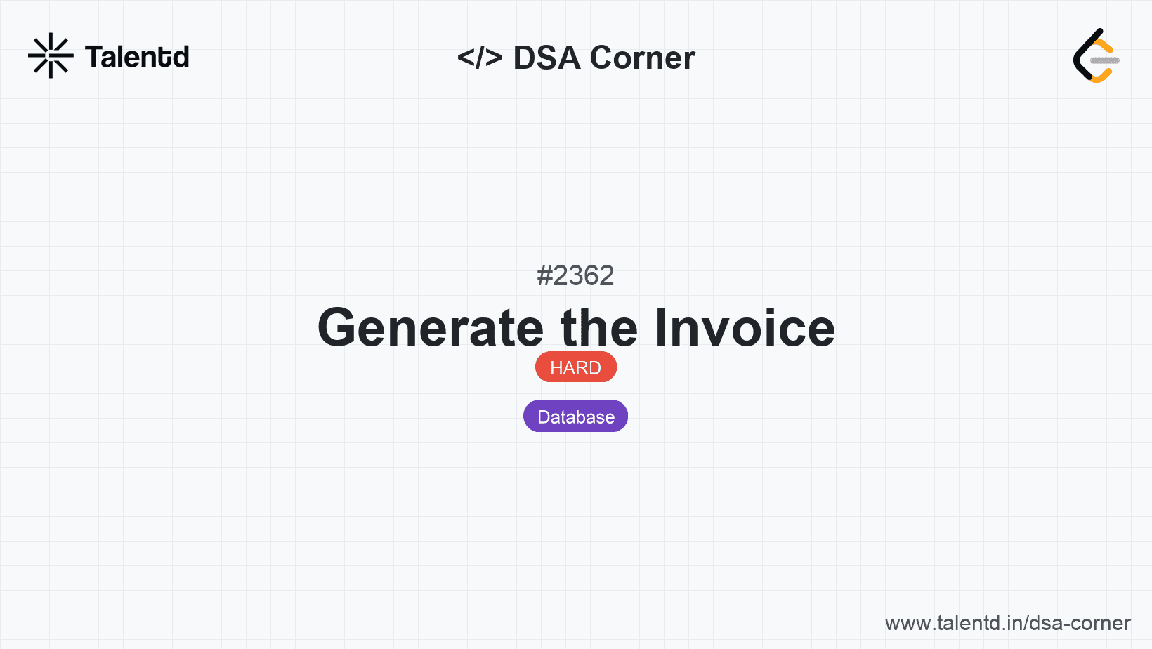 Problem visualization for Generate the Invoice
