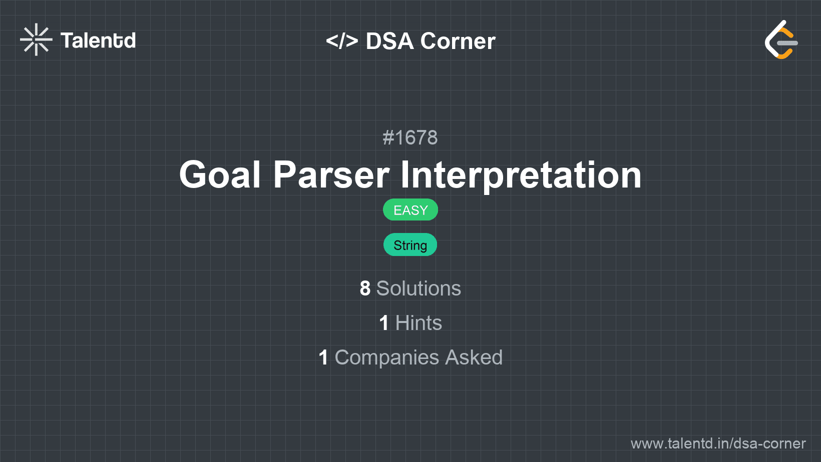 Problem visualization for Goal Parser Interpretation