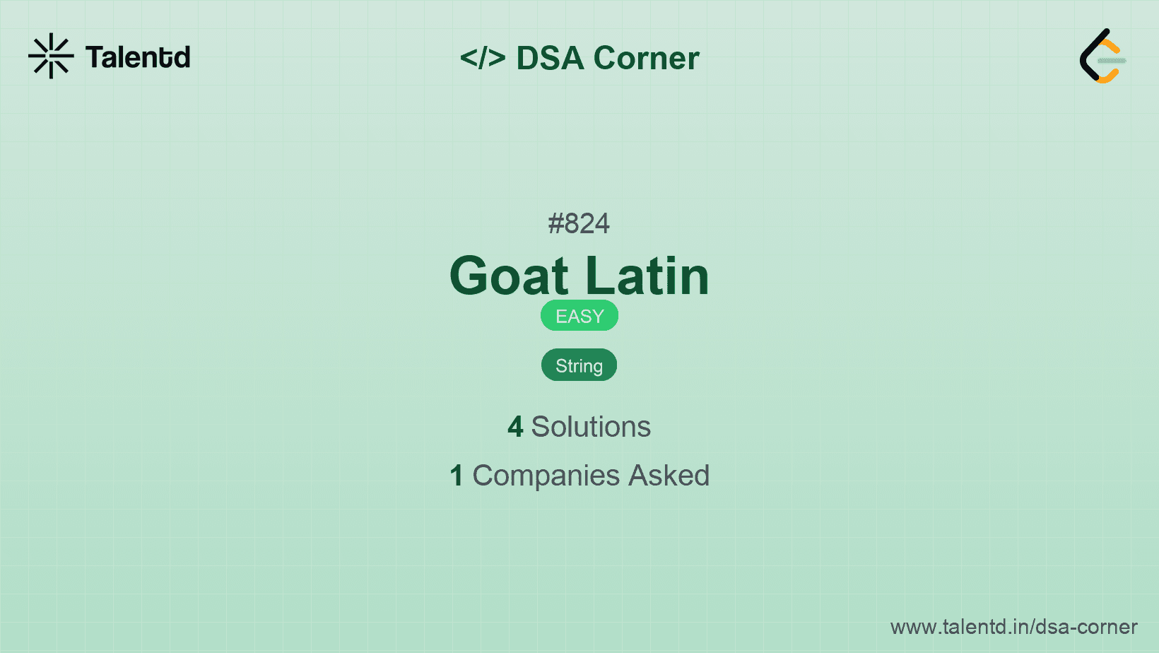 Problem visualization for Goat Latin