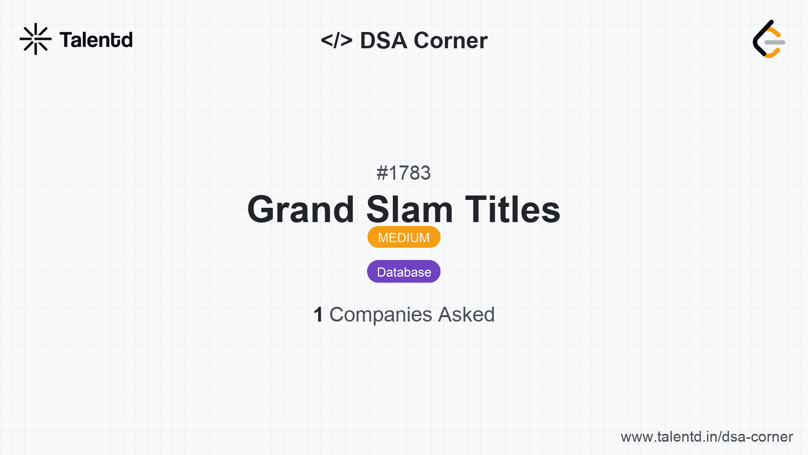Problem visualization for Grand Slam Titles