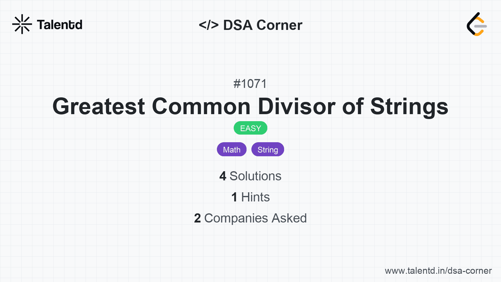 Problem visualization for Greatest Common Divisor of Strings