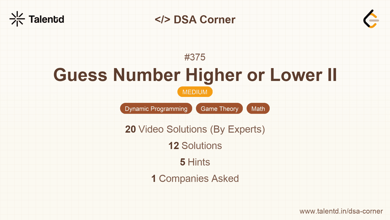Problem visualization for Guess Number Higher or Lower II