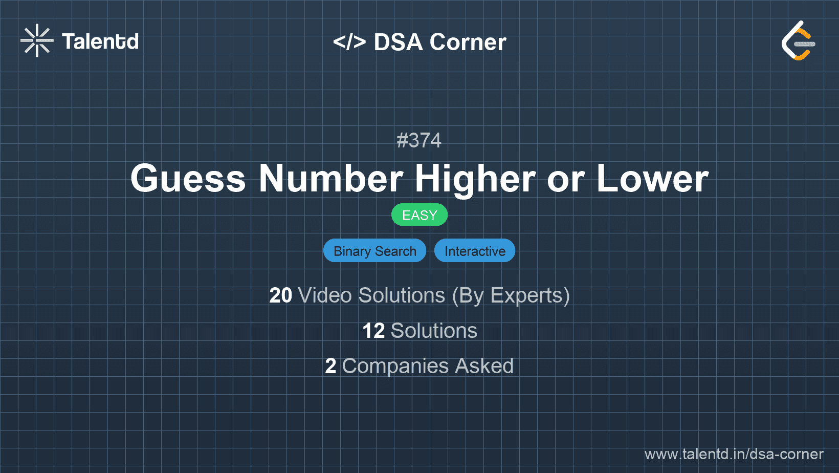 Problem visualization for Guess Number Higher or Lower
