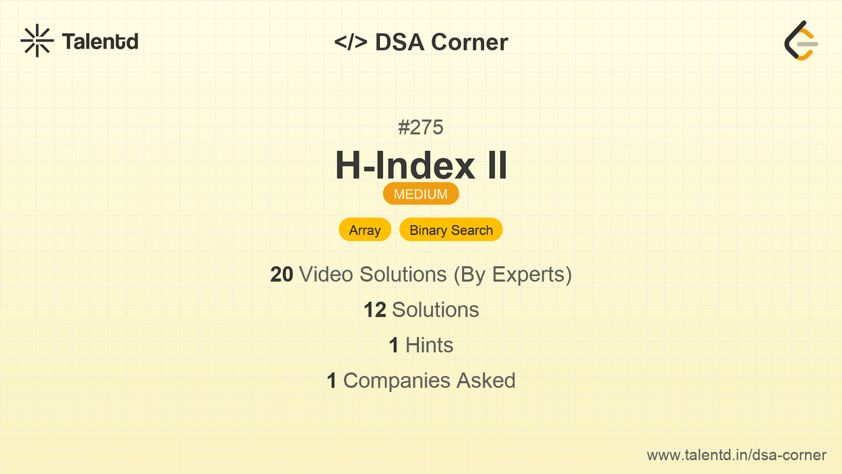 Problem visualization for H-Index II