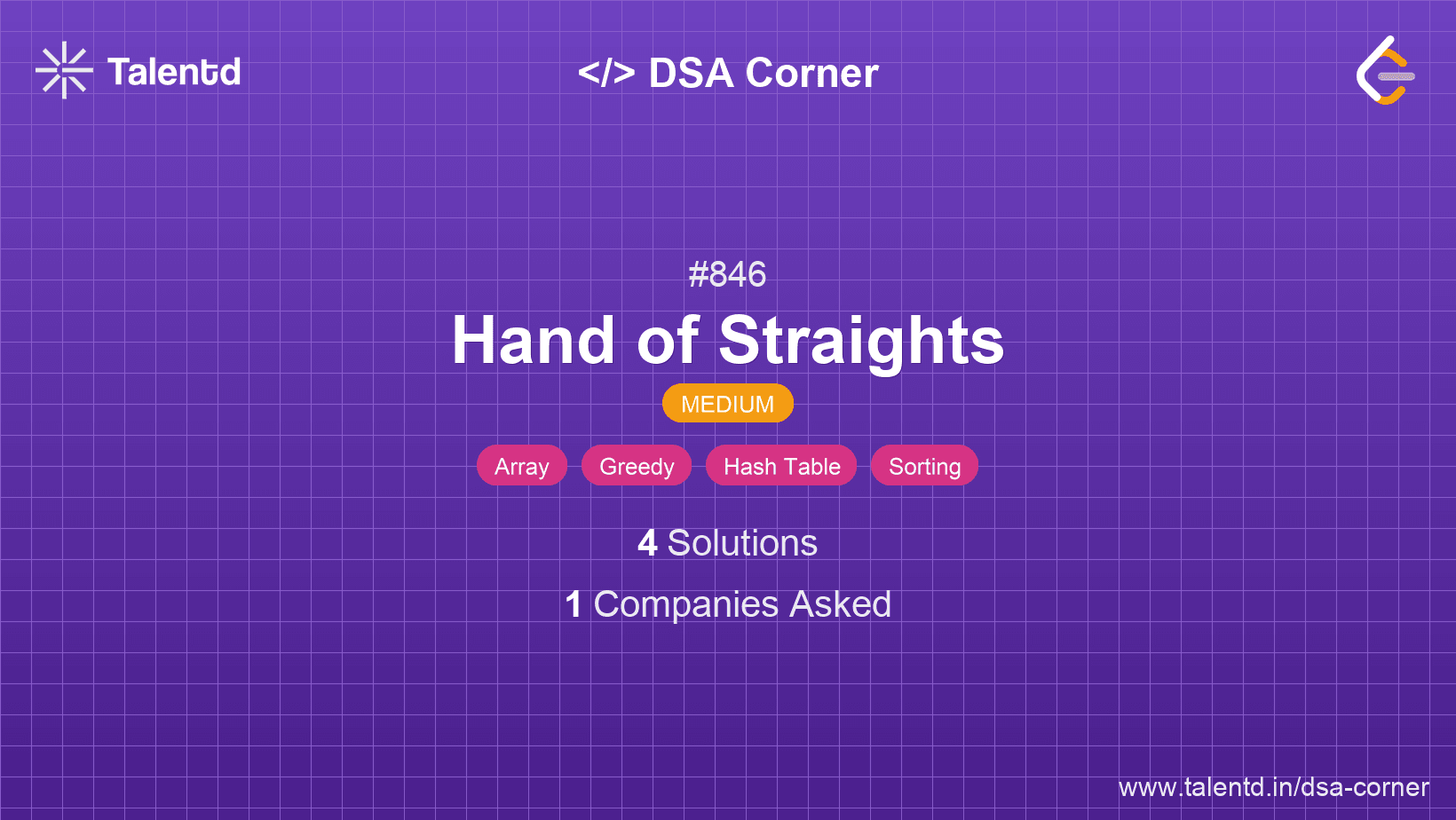 Problem visualization for Hand of Straights