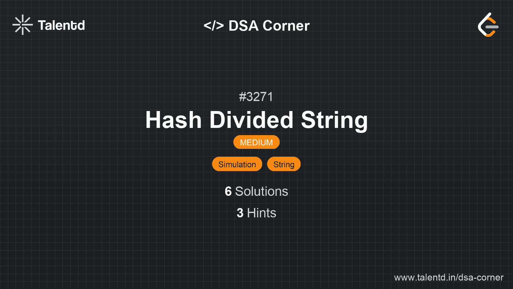 Problem visualization for Hash Divided String
