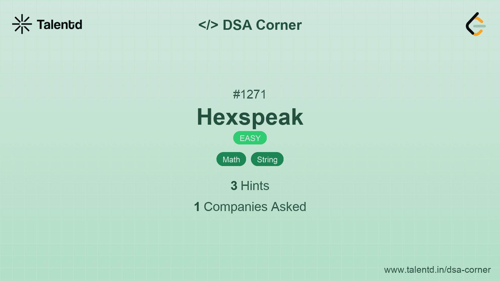 Problem visualization for Hexspeak