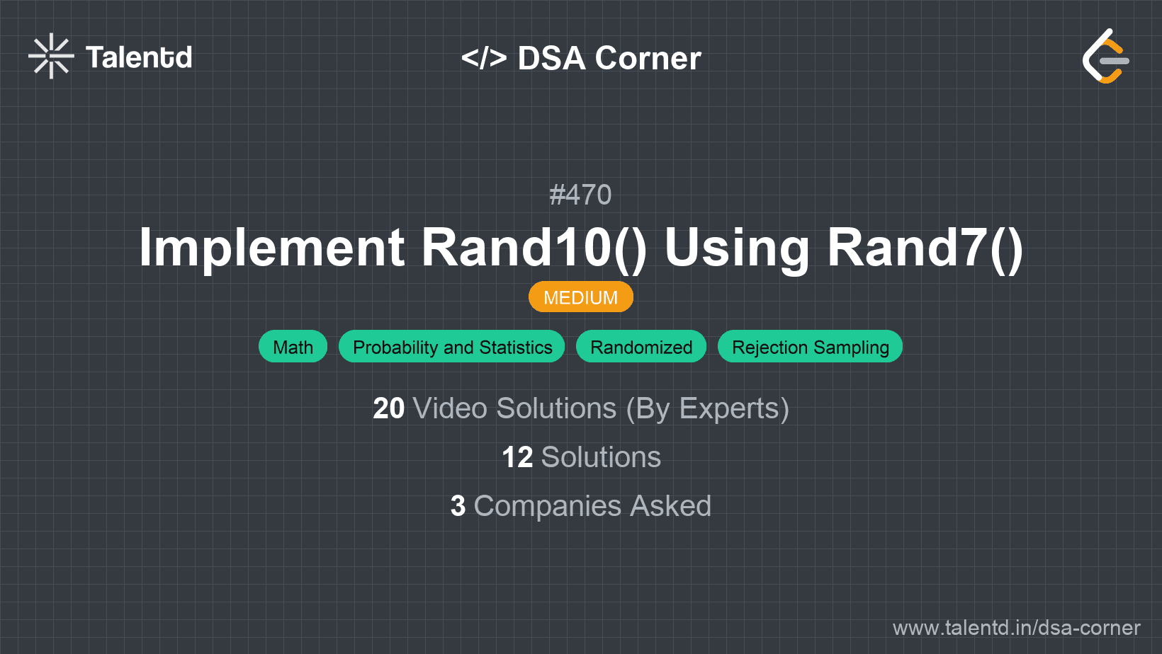 Problem visualization for Implement Rand10() Using Rand7()