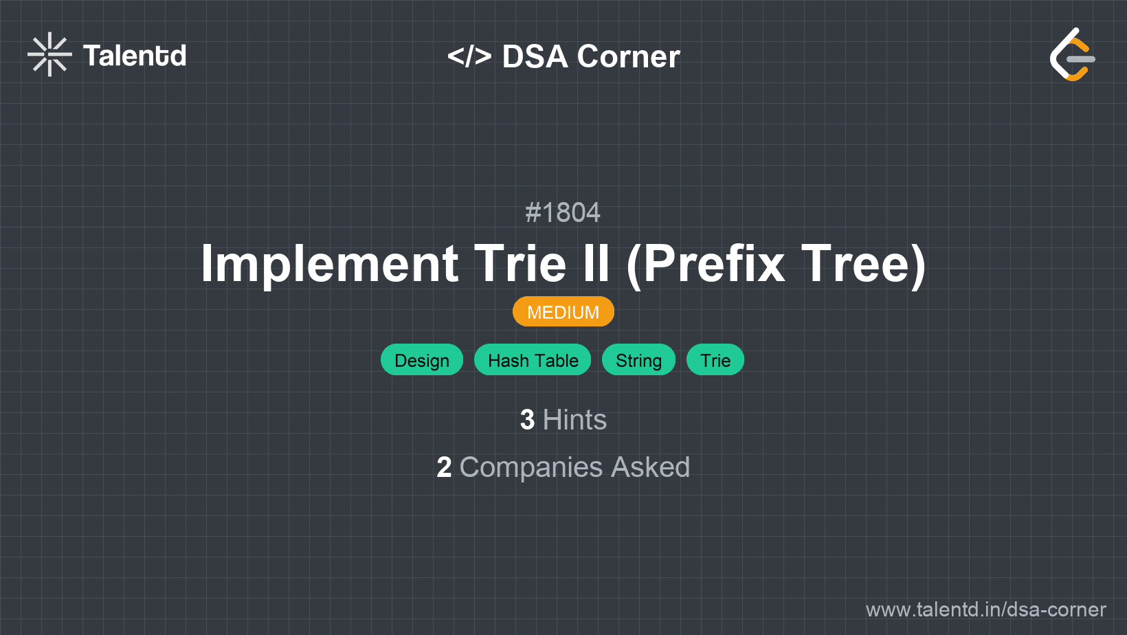 Problem visualization for Implement Trie II (Prefix Tree)