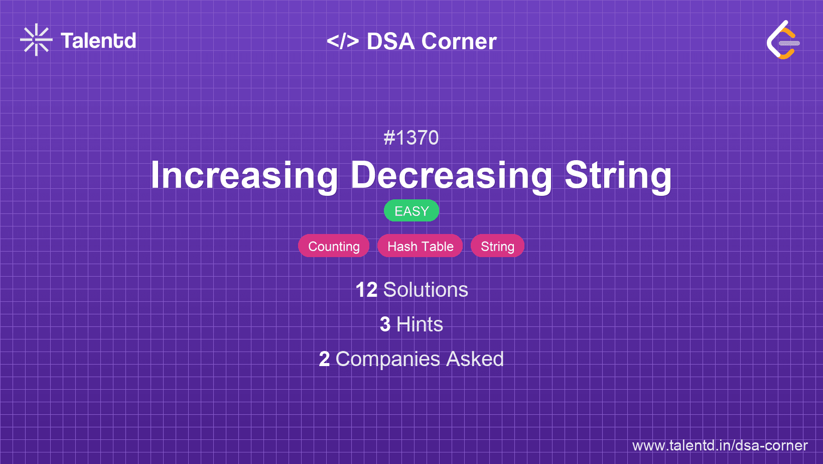Problem visualization for Increasing Decreasing String