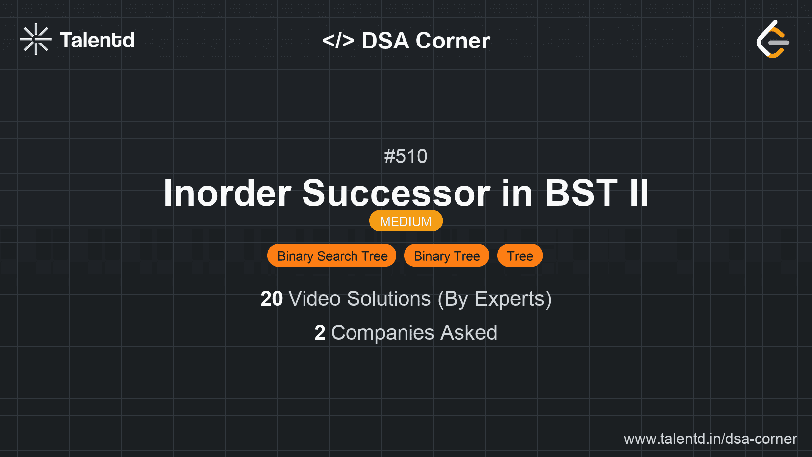 Problem visualization for Inorder Successor in BST II