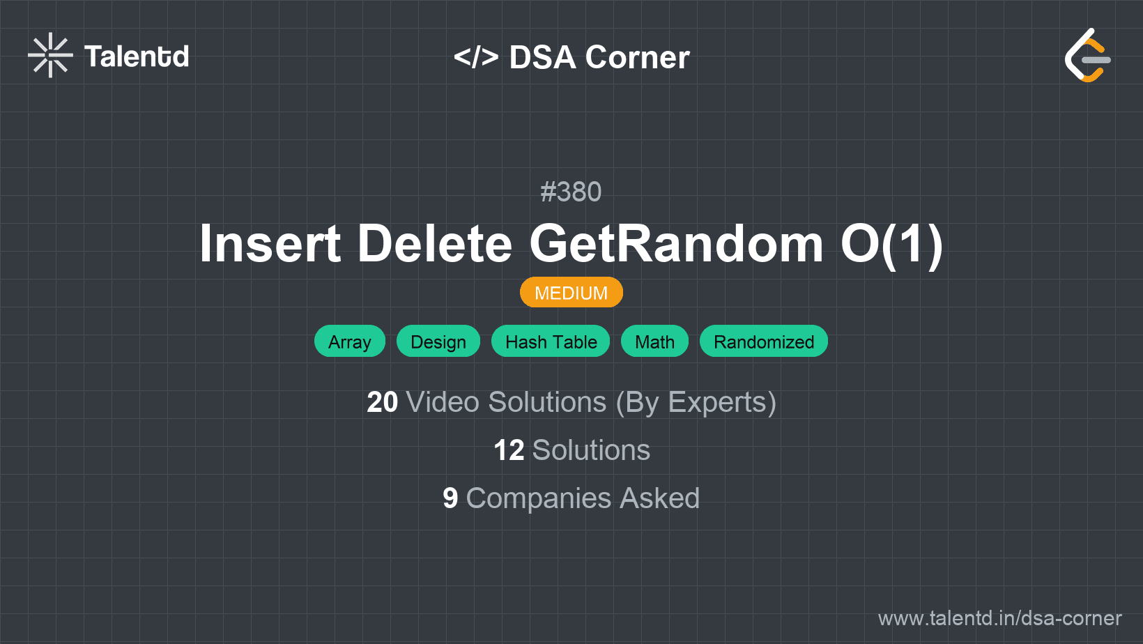 Problem visualization for Insert Delete GetRandom O(1)