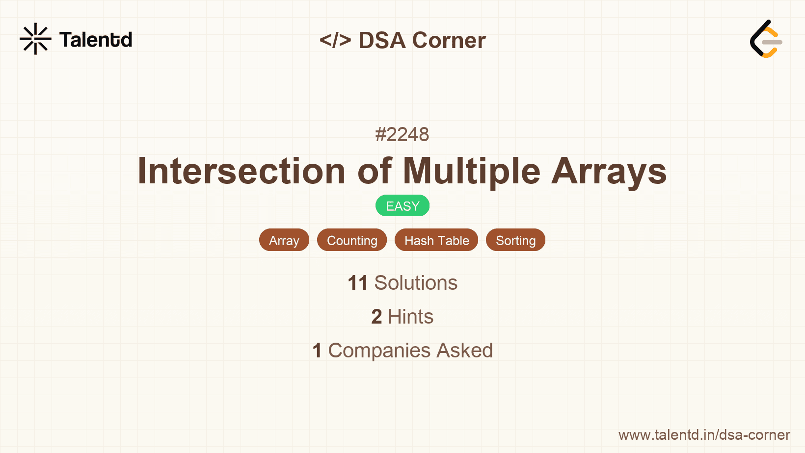 Problem visualization for Intersection of Multiple Arrays