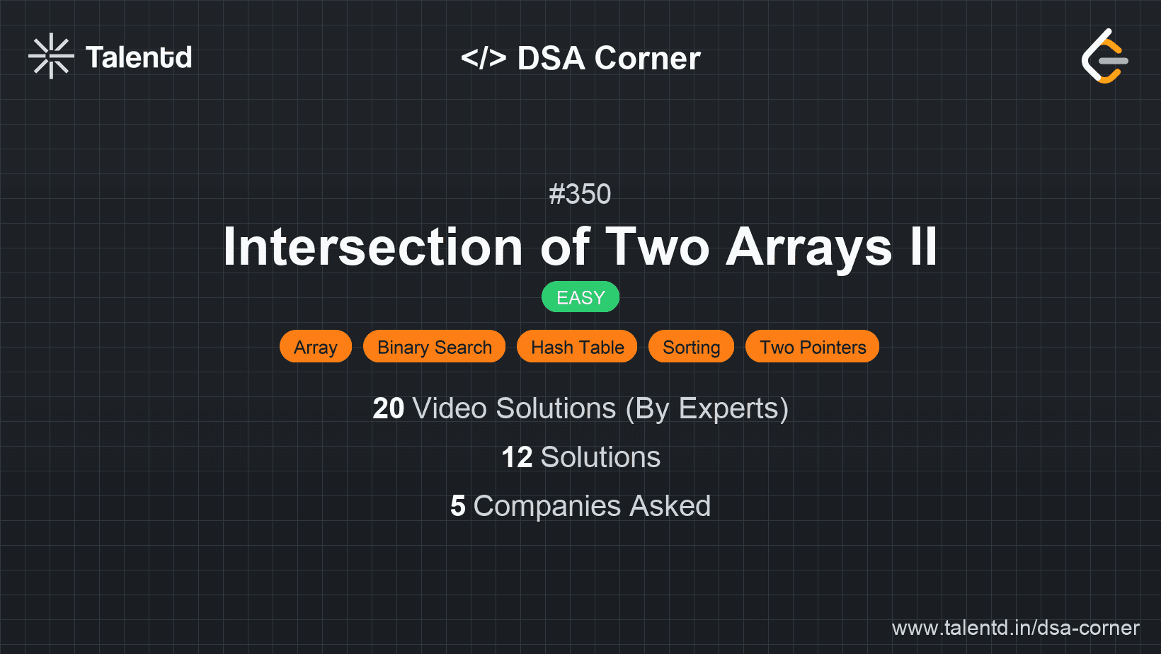 Problem visualization for Intersection of Two Arrays II