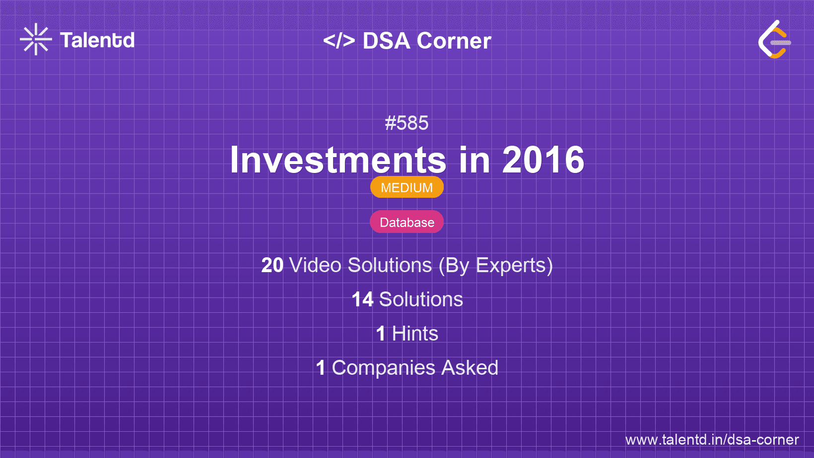 Problem visualization for Investments in 2016