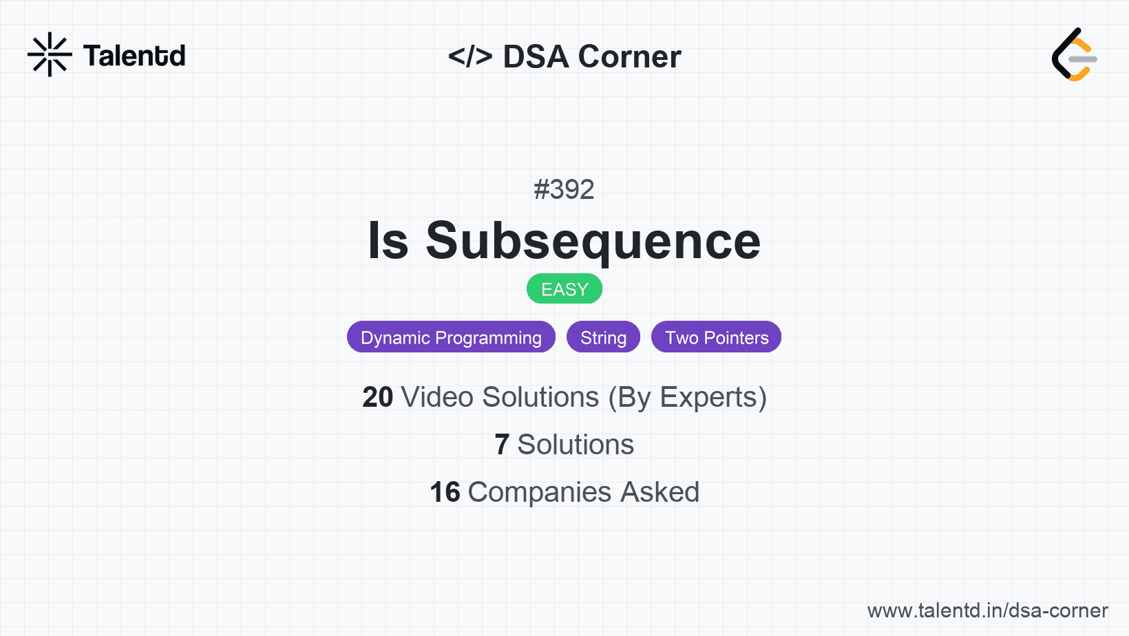 Problem visualization for Is Subsequence