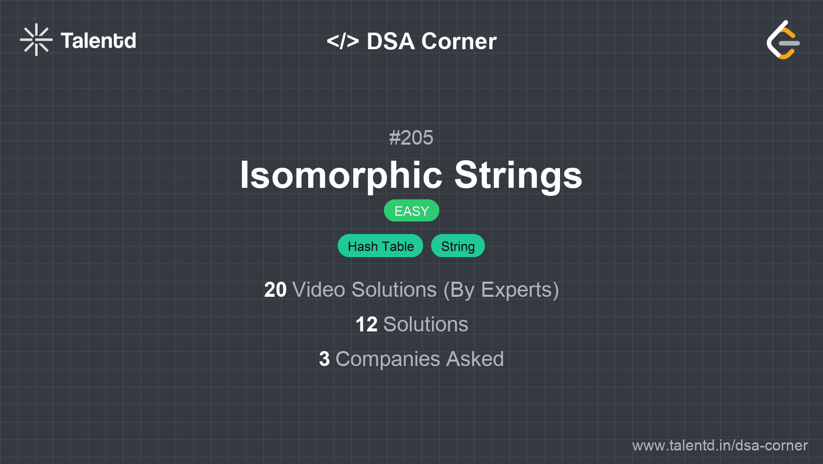 Problem visualization for Isomorphic Strings