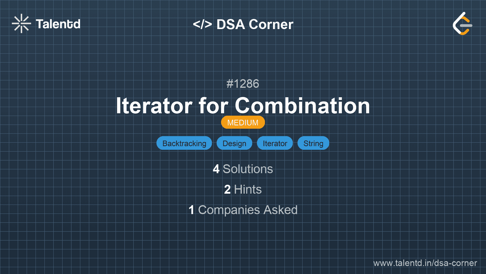 Problem visualization for Iterator for Combination