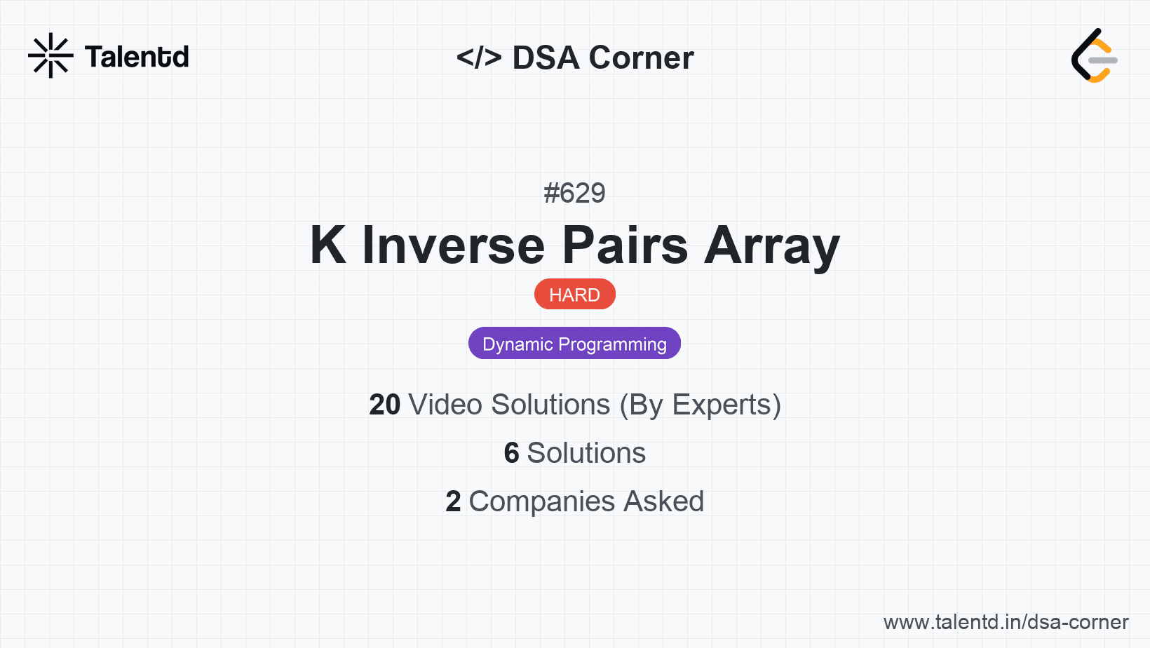 Problem visualization for K Inverse Pairs Array