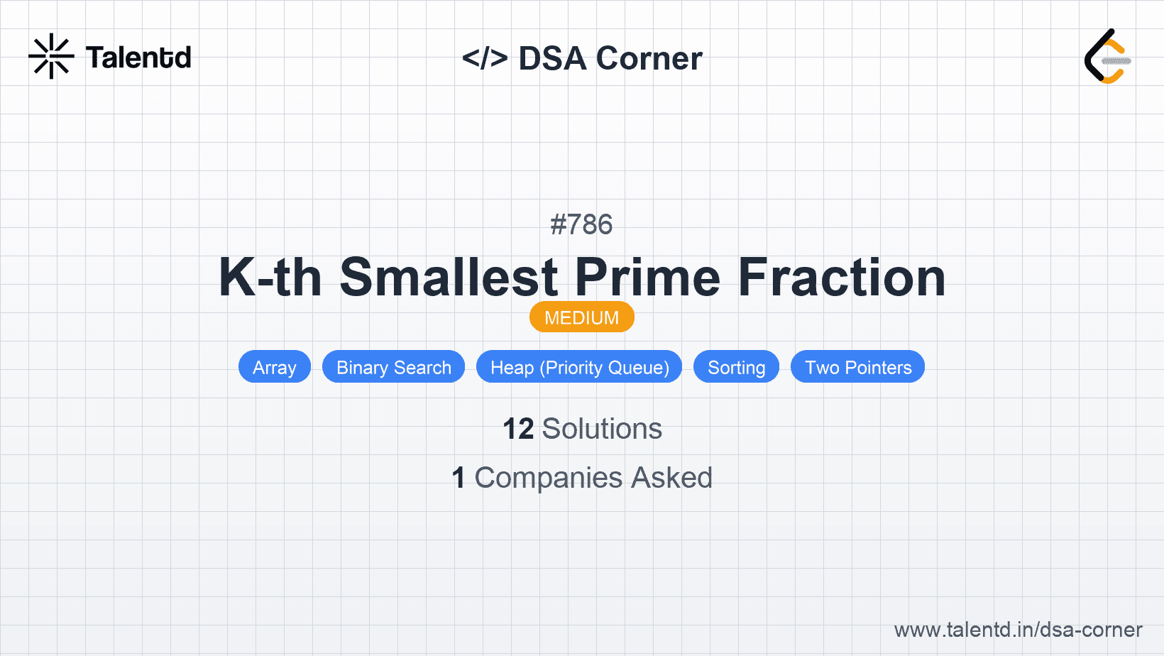 Problem visualization for K-th Smallest Prime Fraction