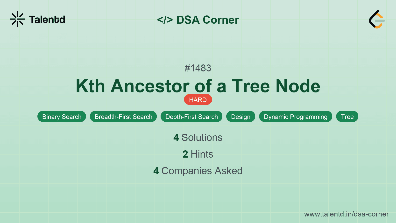 Problem visualization for Kth Ancestor of a Tree Node