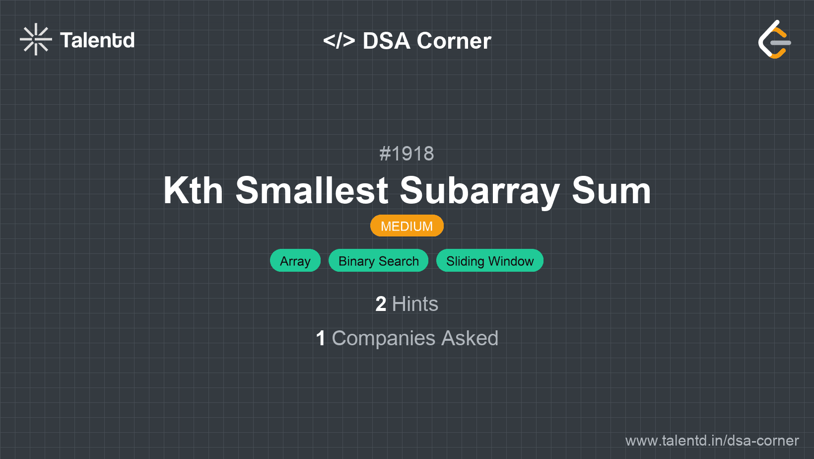 Problem visualization for Kth Smallest Subarray Sum